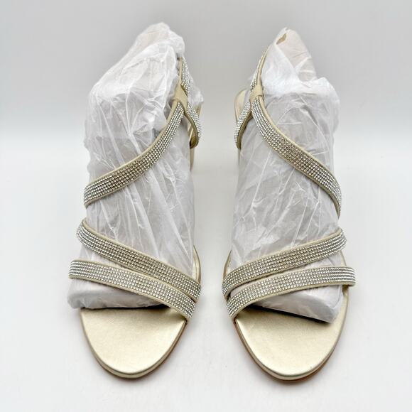 Naturalizer Womens Vanessa Heel US 8 M Gold Champagne Leather Rhinestone NIB - Picture 7 of 13